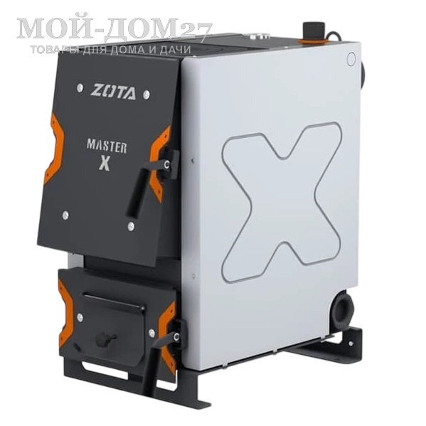 Твердотопливный котел ZOTA Master-X 12П | Мой-Дом27 | Мощность 12 кВт (отапливаемая площадь до 120 м2)
Котёл предназначен для работы на твёрдом топливе, имеет варочную плиту, с резьбовым фланцем для установки блока ТЭНов, рабочее давление в котле 3 кгс/см2.